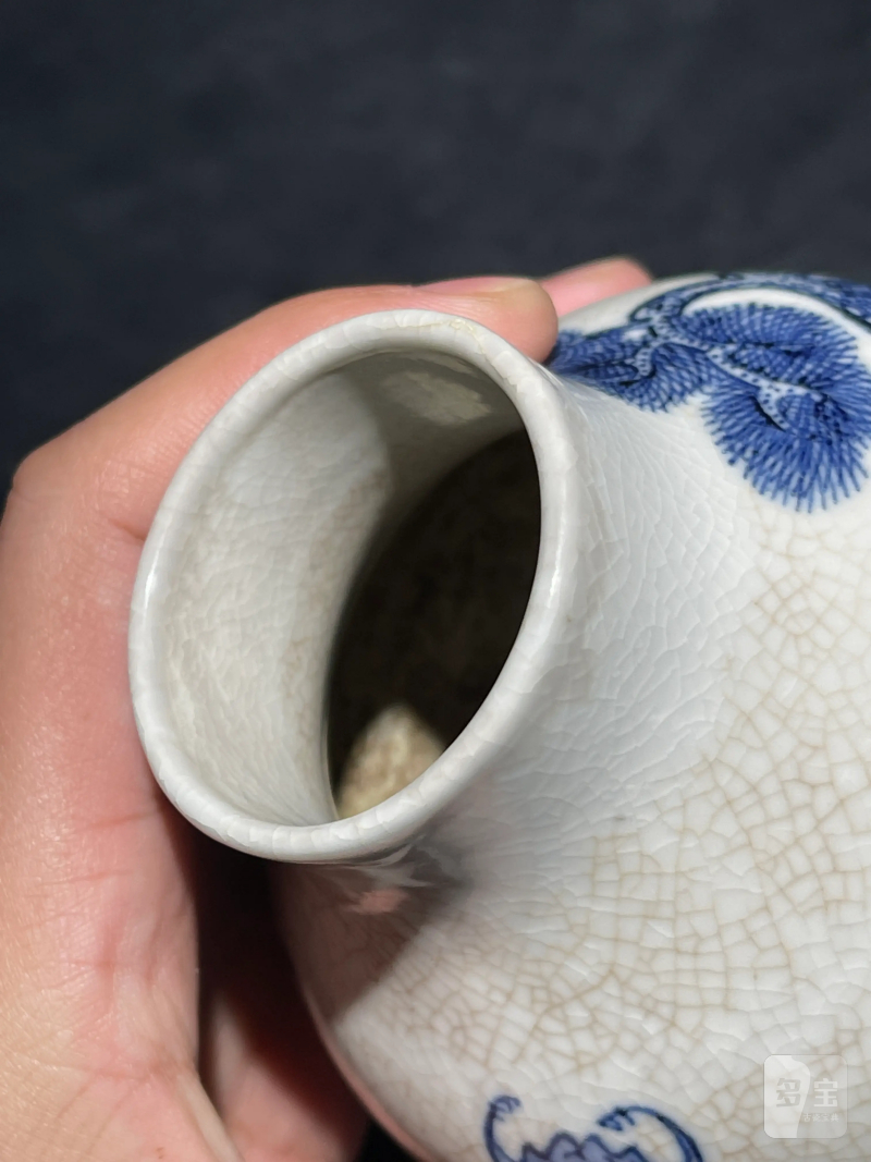 清乾隆 浆胎青花福禄寿纹莱菔瓶 - 图10